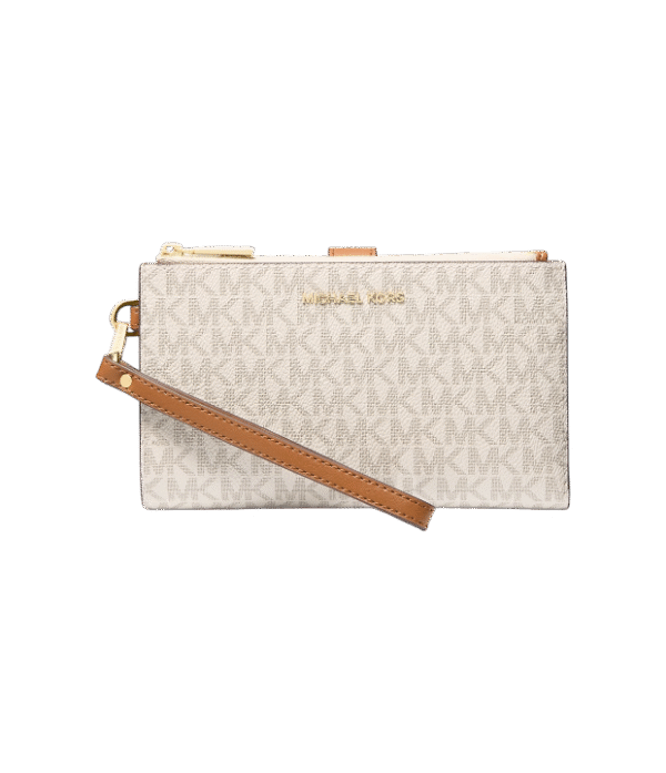 Cartera Jet Set con logotipo vainilla bellota