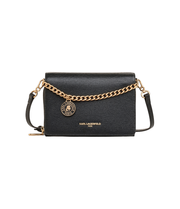 IMG_4598 Crossbody mini con cadena lourdes piel negra