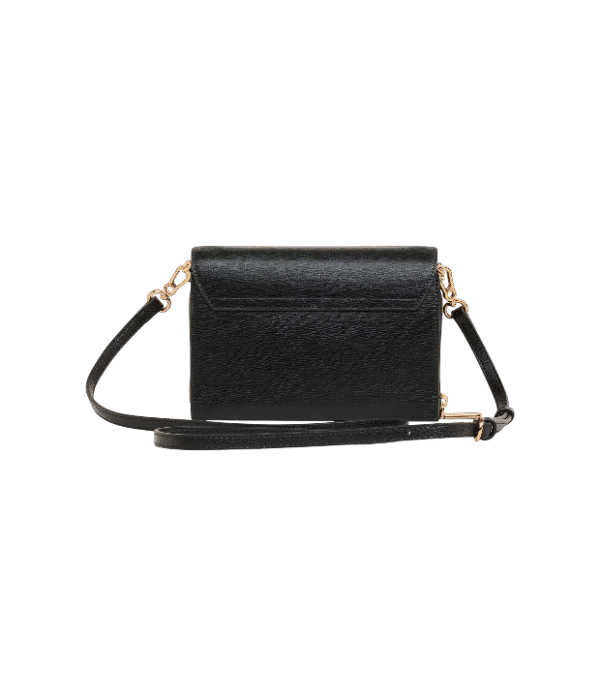 IMG_4599 Crossbody mini con cadena lourdes piel negra