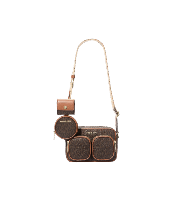 Bolso messenger Jet Set Travel mediano marron de piel