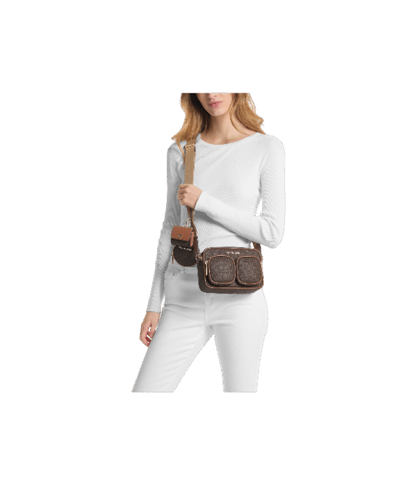 Bolso messenger Jet Set Travel mediano marron de piel