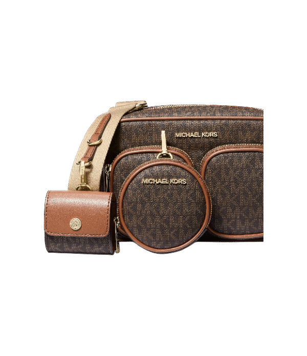 Bolso messenger Jet Set Travel mediano marron de piel