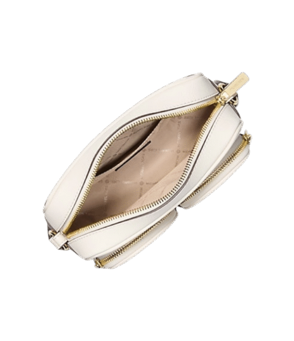 Bolso messenger Jet Set Travel mediano blanco de piel