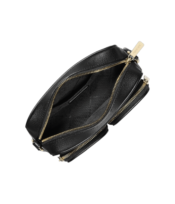 Bolso messenger Jet Set Travel mediano negro de piel