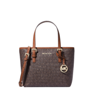 Crossbody tote chica jet set marron con logo