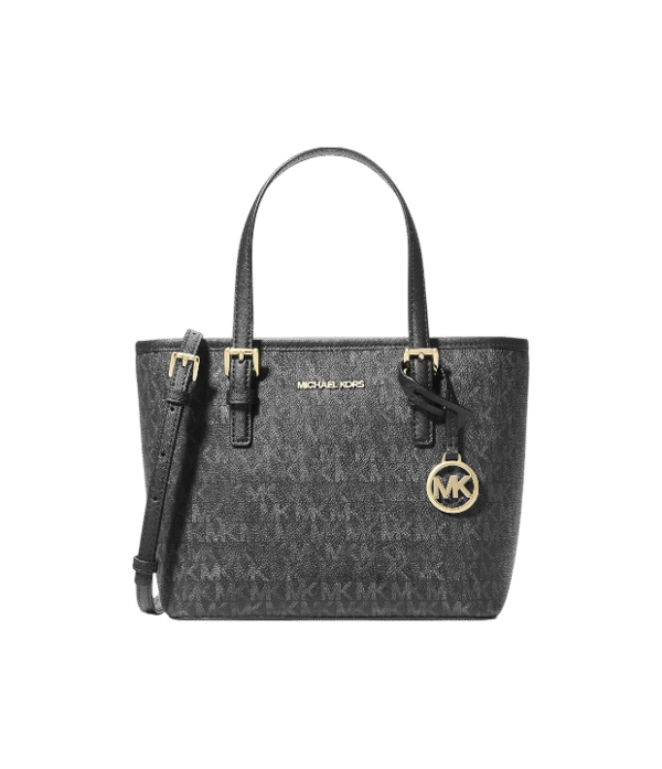 Crossbody tote chica jet set negra con logo