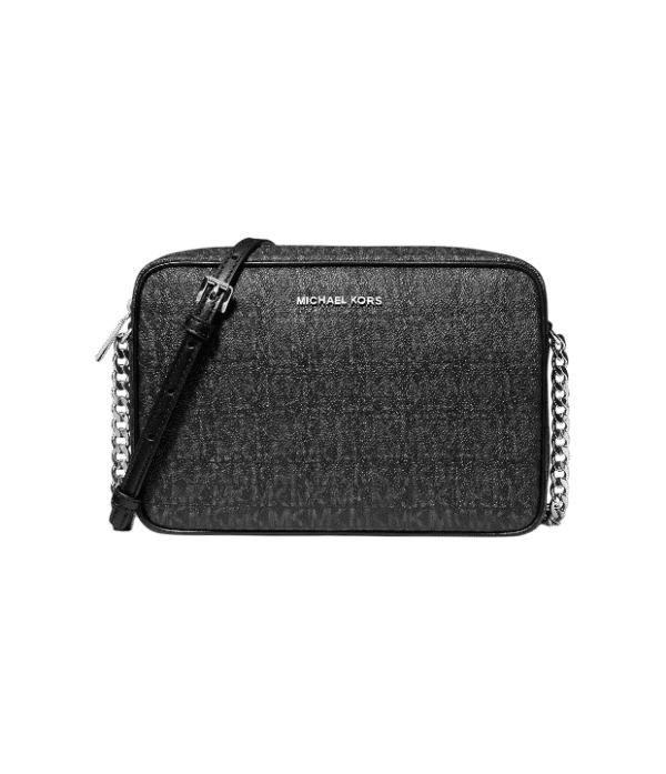 Crossbody jet set negro con monograma