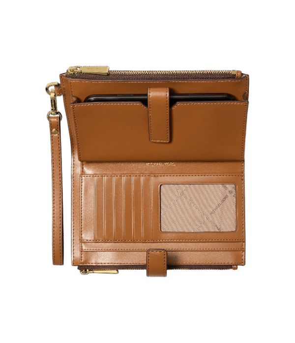 Cartera Jet Set con logotipo vainilla bellota