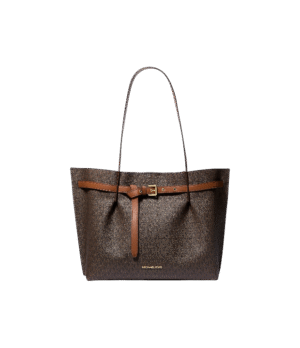 Bolso tote Emilia grande marron con logotipo