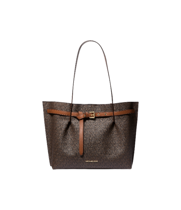 IMG_4788 Bolso tote Emilia grande marron con logotipo