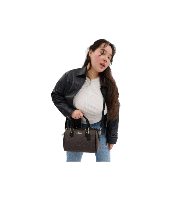 Crossbody Satchel Rowan castaño negro