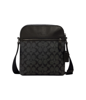 Mariconera coach houston negro con monograma