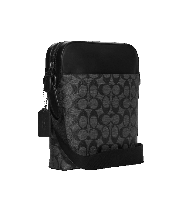 Mariconera coach houston negro con monograma