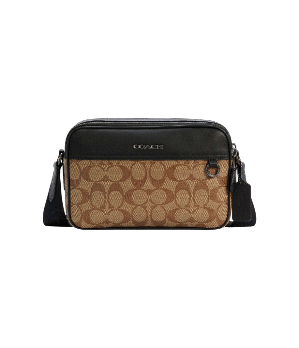 Crossbody graham café con monograma