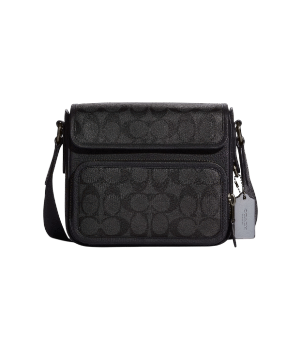 Crossbody sullivan con solapa negro monograma