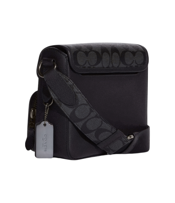 Crossbody sullivan con solapa negro monograma