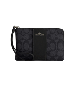 Muñequera coach un cierre negro con monograma