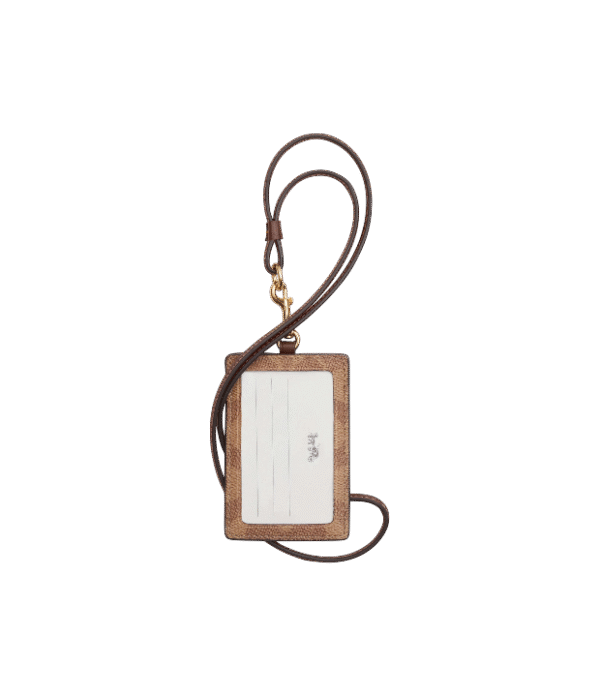 Porta credencial coach cafe con logo