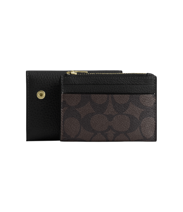 Cartera con tarjetero y monedero negro