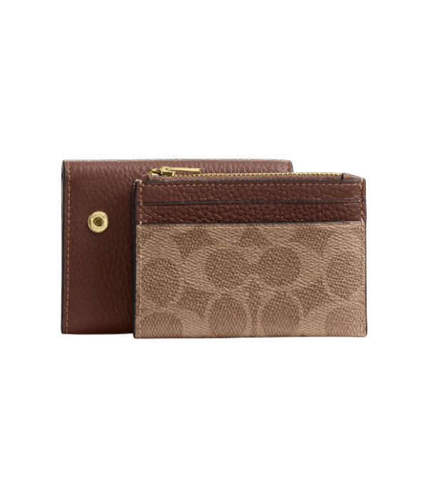 Cartera con tarjetero y monedero marron