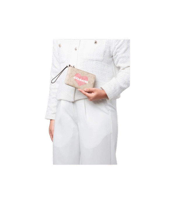 Muñequera coach un cierre corazon rosa