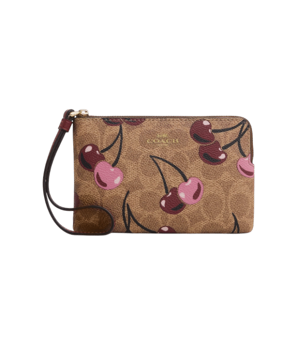 Muñequera coach un cierre cerezas café