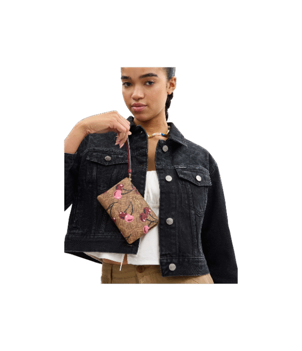 Muñequera coach un cierre cerezas café