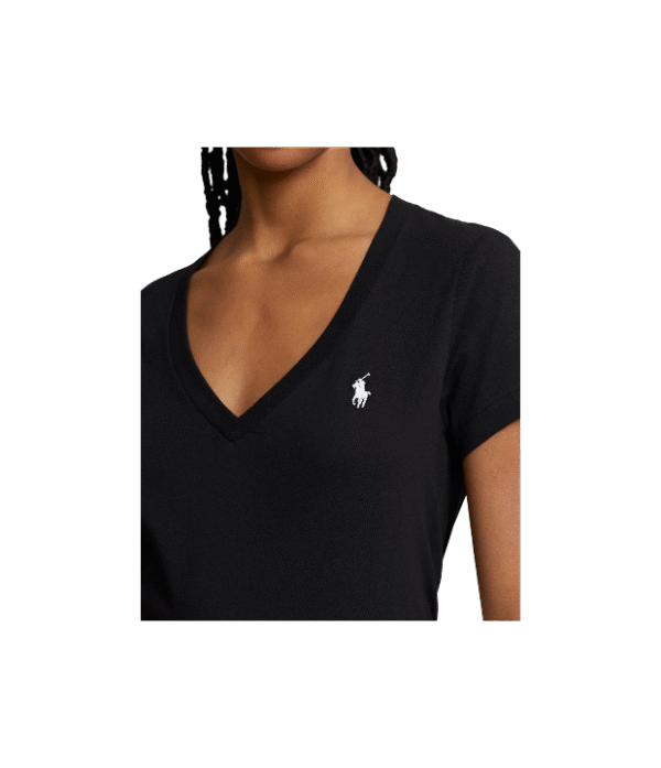 Blusa de dama negro cuello V