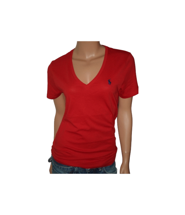 Blusa dama roja cuello V