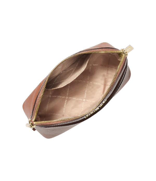 Crossbody jet set domo camel con logo