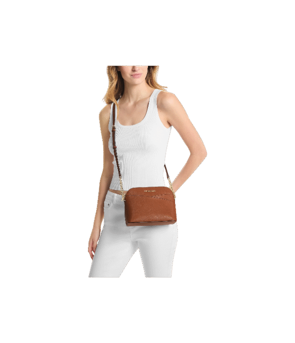 Crossbody jet set domo camel con logo