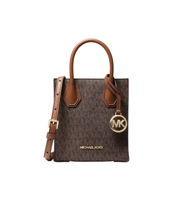 Mini crossbody marron con logo