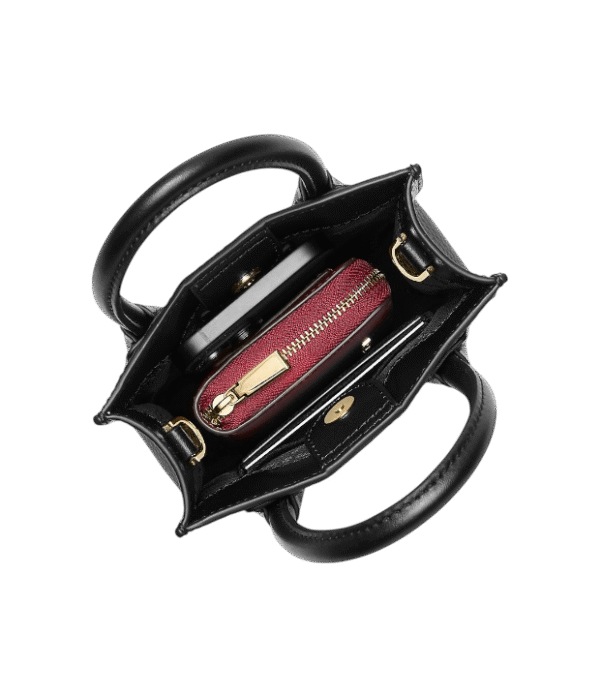 Mini crossbody negro de piel liso