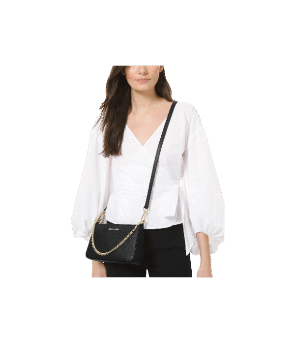 Crossbody Jet Set mediana de piel saffiano negro