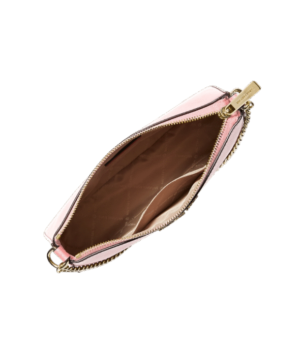 Crossbody Jet Set mediana de piel saffiano rosa