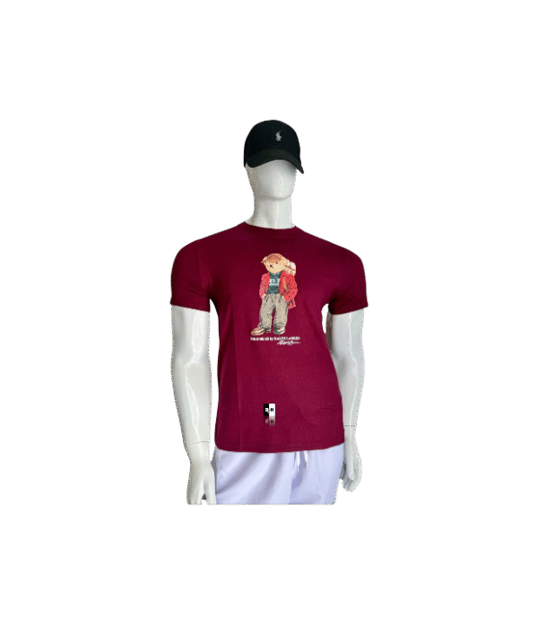Playera estampado oso vino