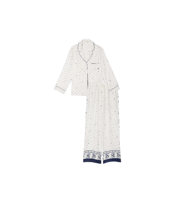 Conjunto de pijama largo puntos blancos