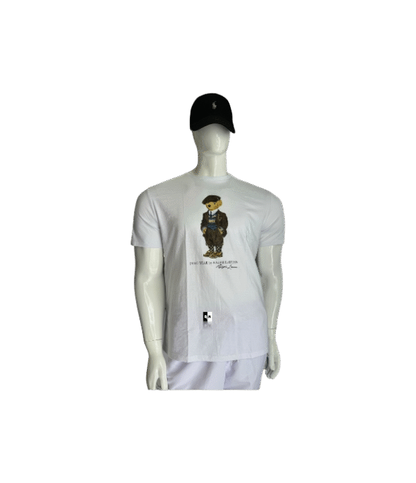 Playera estampado oso blanco gorro