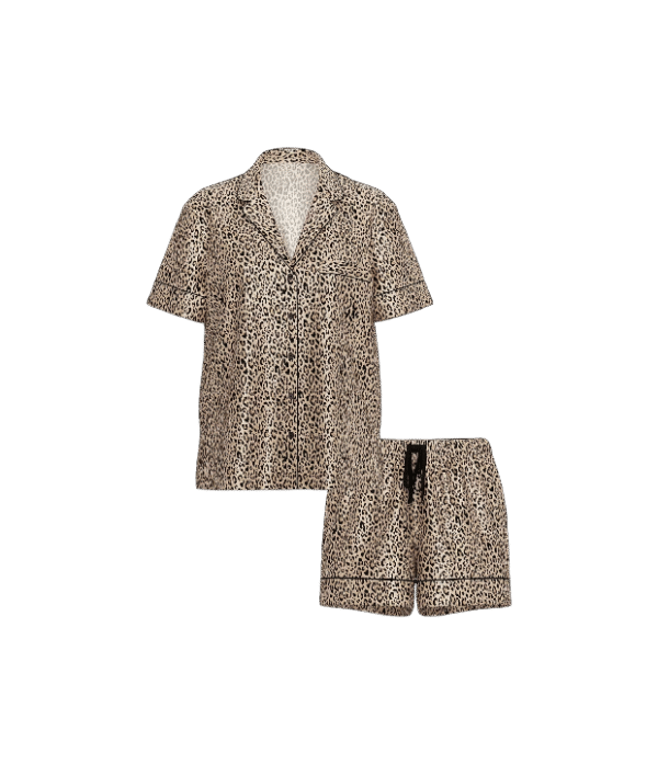 Conjunto de pijama corto leopardo