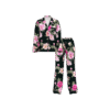 Conjunto de pijama largo negro floral