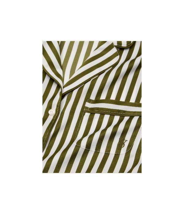 Conjunto de pijama corto rayas verde