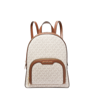 Mochila mediana vainilla con monograma