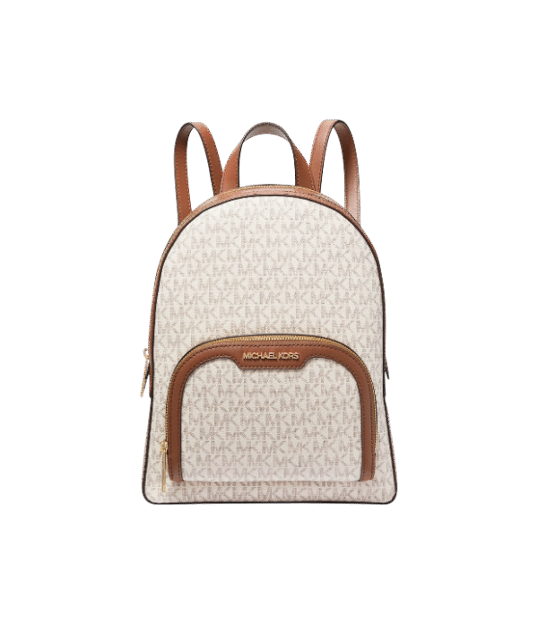 Mochila mediana vainilla con monograma