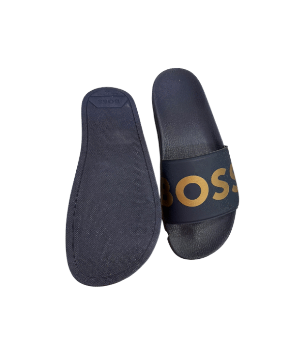 Chanclas BOSS logo grande dorado