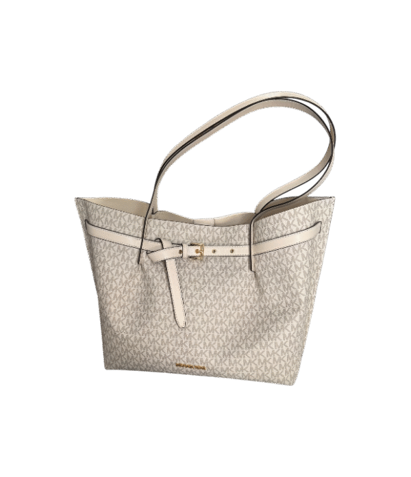 Bolso tote Emilia grande vainilla con logotipo