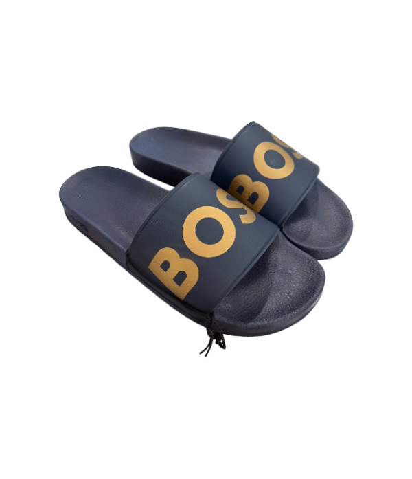 Chanclas BOSS logo grande dorado