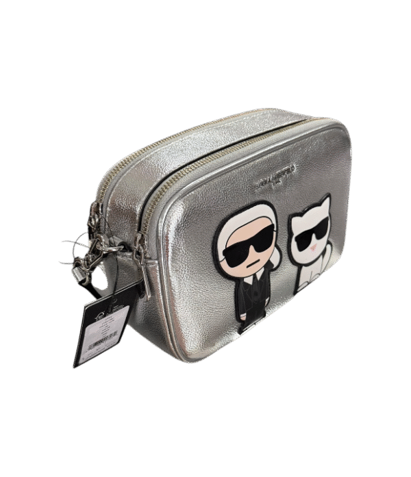 Crossbody Karl doble cierre plata