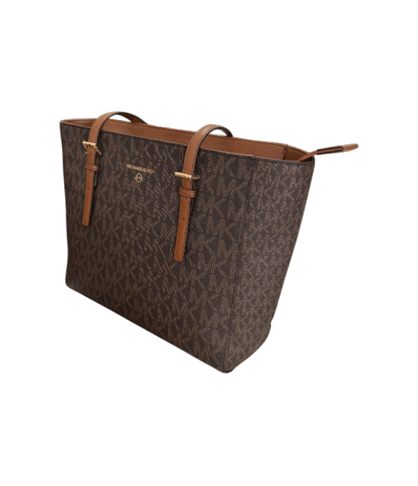 Tote jet set marrón con monograma