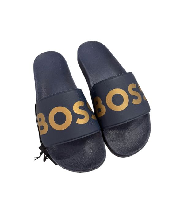 Chanclas BOSS logo grande dorado