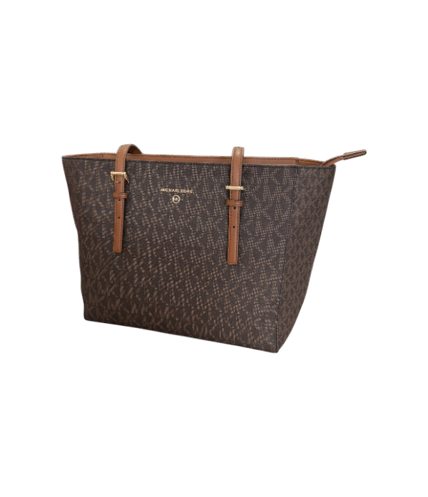 Tote jet set marrón con monograma